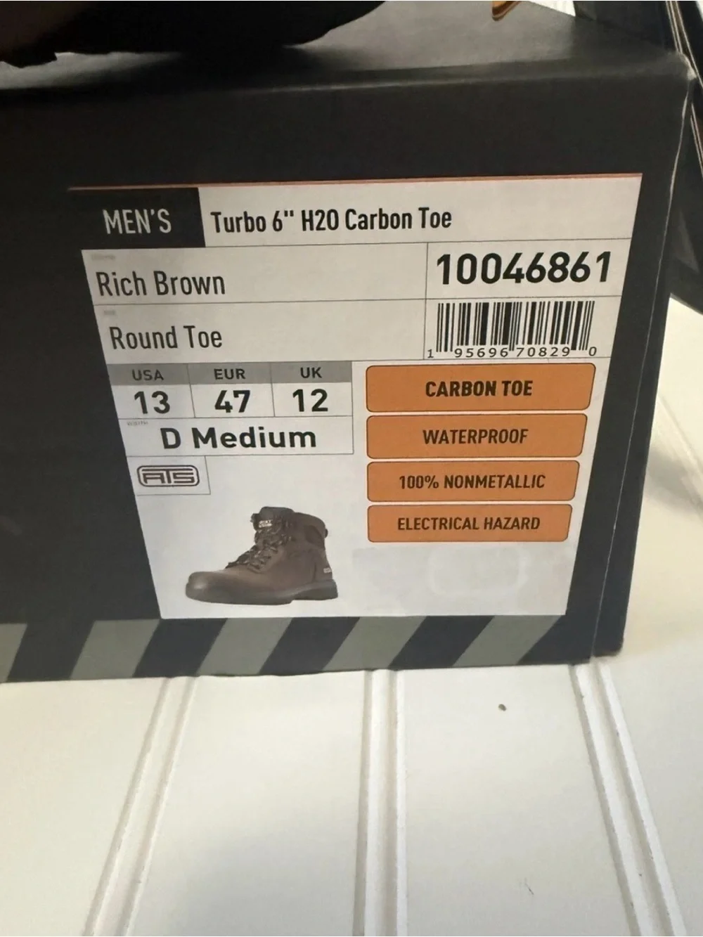 ARIAT Men’s Turbo 6” Waterproof Carbon Toe Work Boots –Durable Leather Boot 13M